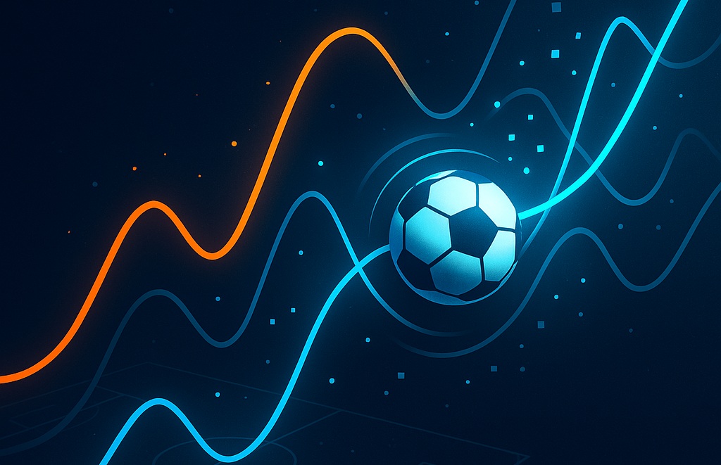 Visuel abstrait : drift, biais et saisonnalité appliqués au football