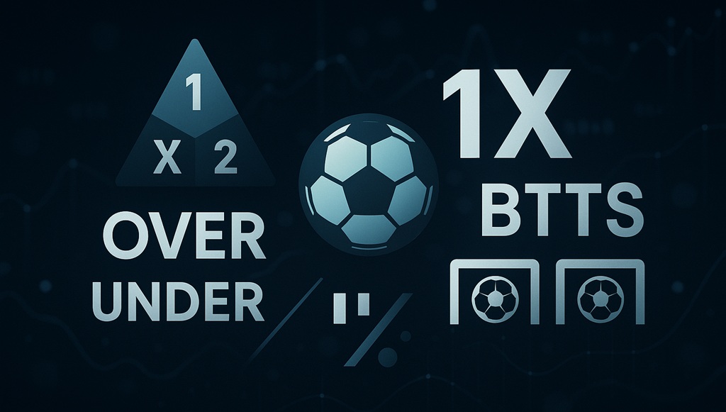 Illustration football et probabilités 1X2, DNB, Over/Under