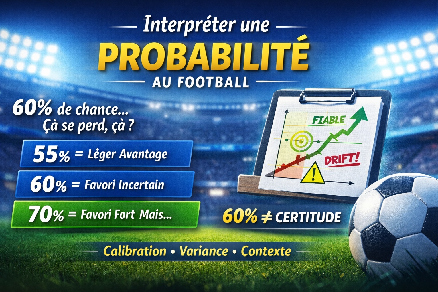 Interpréter une probabilité au football : 60% ça veut dire quoi ?