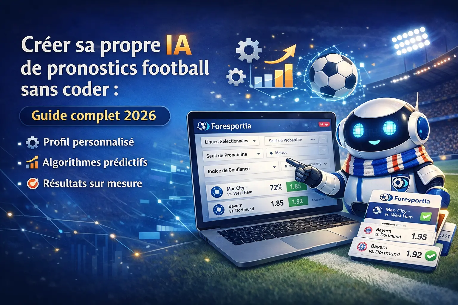 Interface du profil pronostics Foresportia – personnaliser ses critères de sélection IA